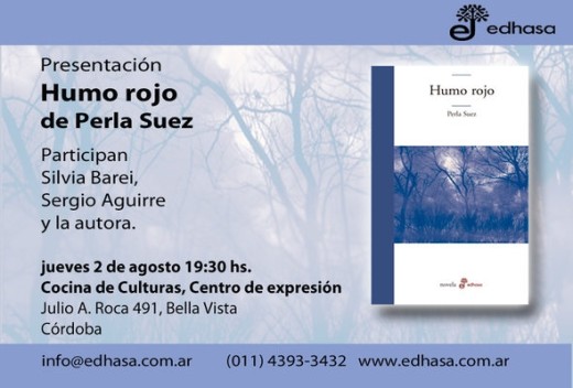 Perla Suez presenta su nueva novela Humo Rojo