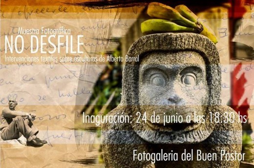 Muestra fotográfica de NO Desfile, los artistas dan vida a las esculturas