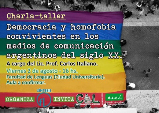 Charla-taller: Democracia y homofobia convivientes en los medios de comunicación argentinos del siglo XX