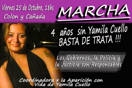 Marcha a cuatro años de la desaparición de Yamila Cuello