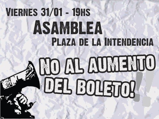 Asamblea en contra del aumento del cospel