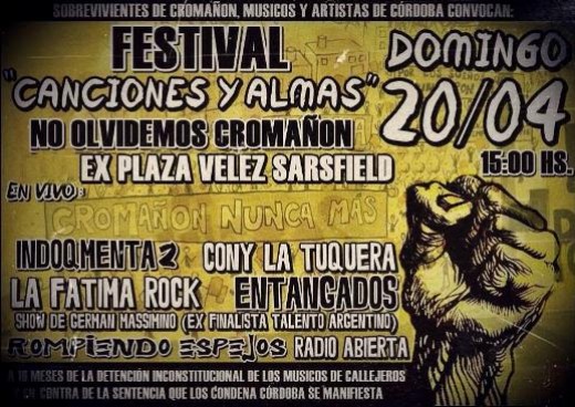 Se realizará el festival “Canciones y almas” para pedir Libertad a Callejeros