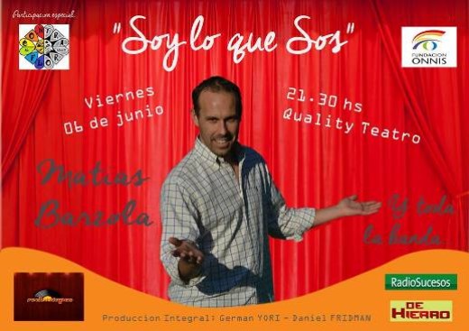 Matías Barzola vuelve al teatro con “Soy lo que sos”