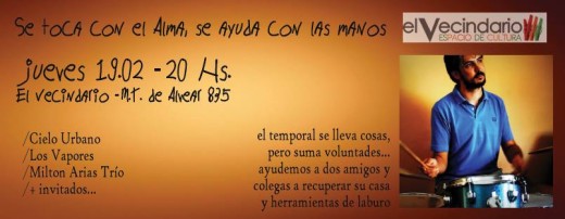 Encuentro de músicos y otras formas de ayudar a los afectados por el temporal
