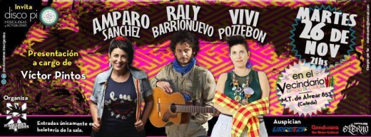Amparo Sánchez, Raly Barrionuevo y Vivi Pozzebón en vivo