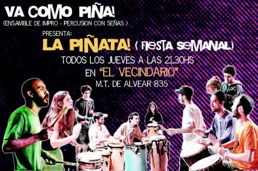 #LaPiñata: Fiesta semanal con Va como piña – Ensamble de percusión