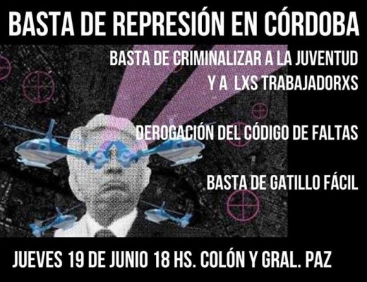 Marcha contra la represión en Córdoba